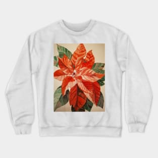 Poinsettia flower watercolour painting Crewneck Sweatshirt